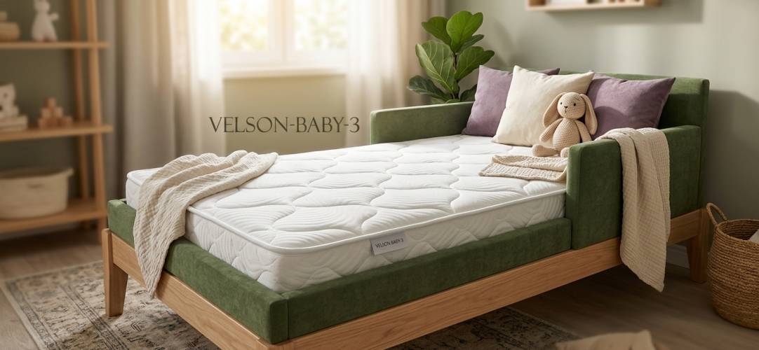 Чехол из хлопкового жаккарда на матрасе Velson-Baby-3